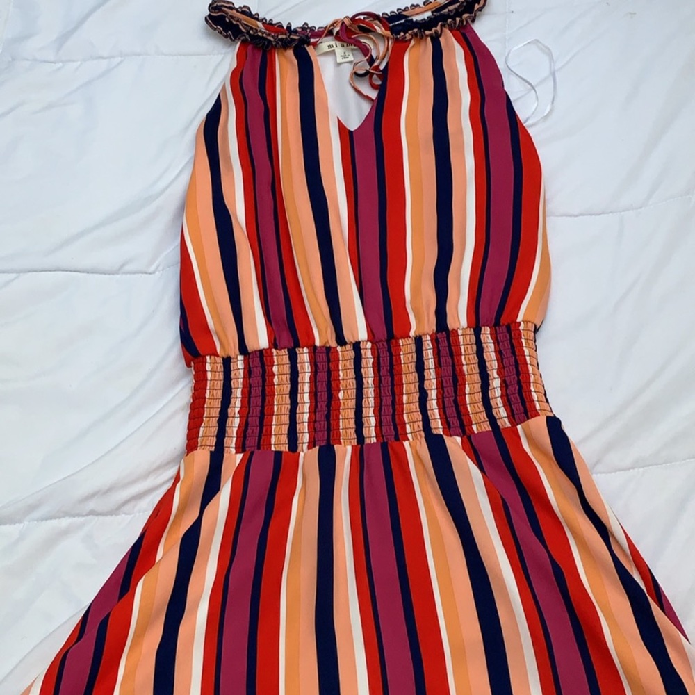 A multi color mini dress